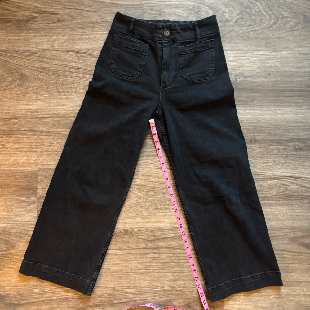 Pilcro The Skipper Black Cropped Wide Leg Jeans